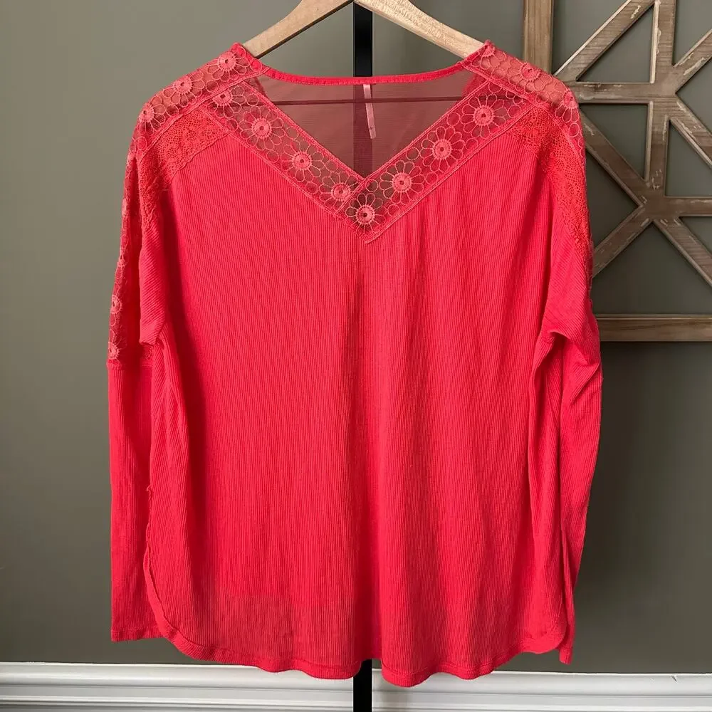 Free People Lola Lace Flowy Top - Small